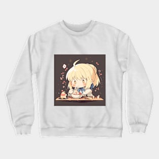 chibi saber Crewneck Sweatshirt